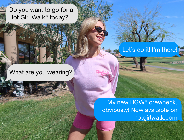 Hot Girl Walk® Pink Crewneck