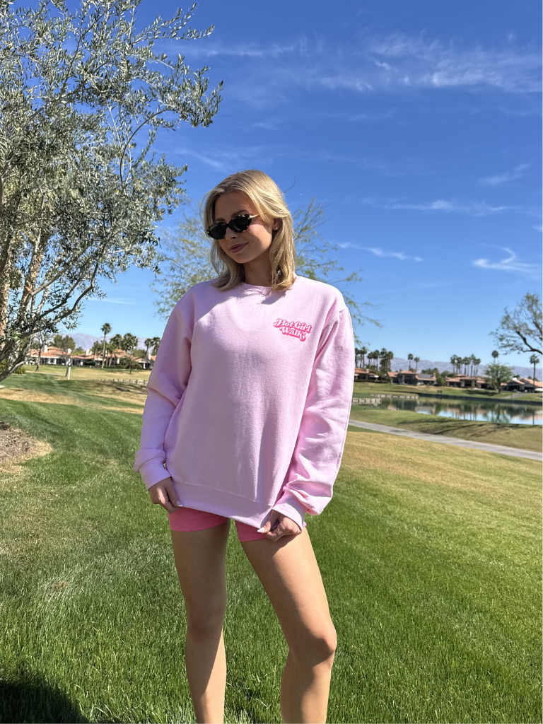 Hot Girl Walk® Pink Crewneck