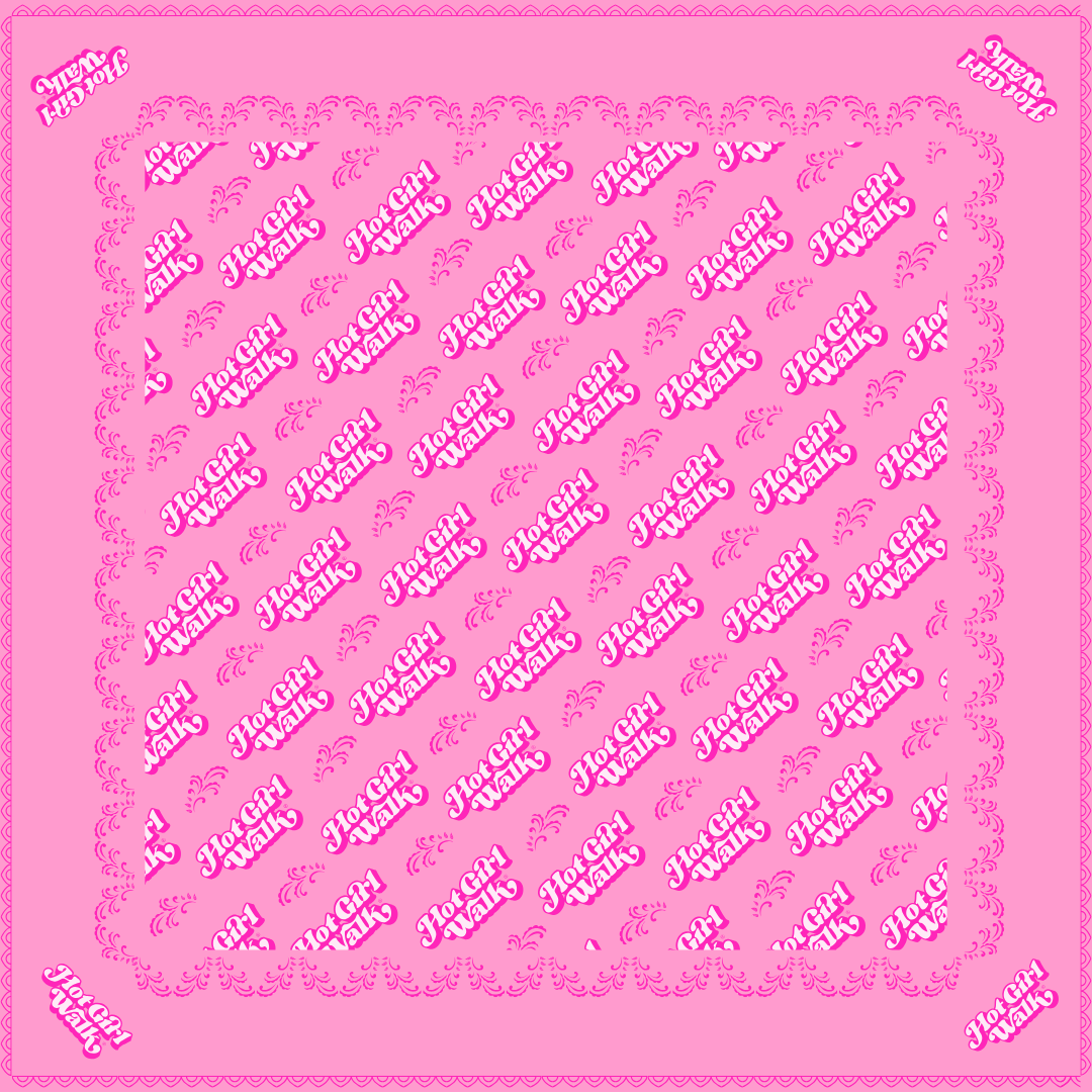 Hot Girl Walk® Bandana - Pink and White Set