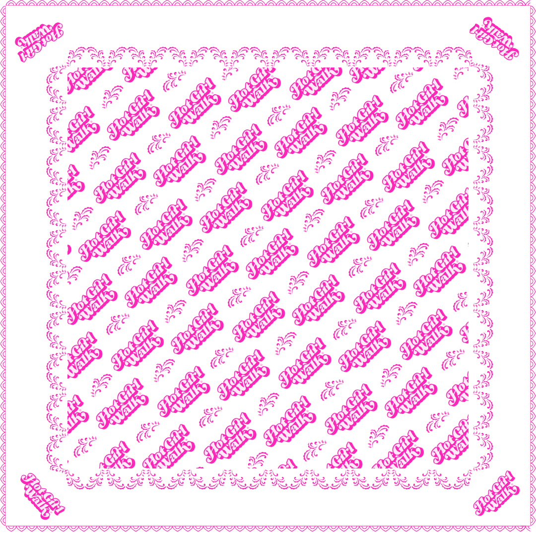 Hot Girl Walk® Bandana - Pink and White Set